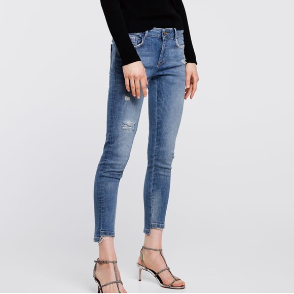 Zara Denim - Zara • Z1975 Ripped Distressed Skinny Ankle Jeans